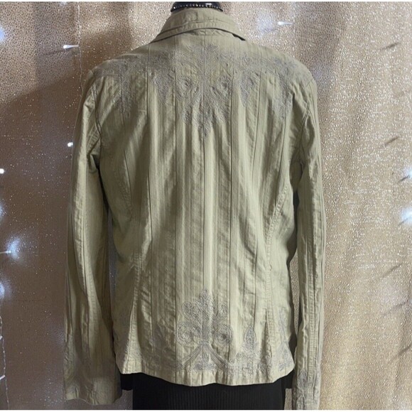 Johnny Was Embroidery Cotton Blazer Sz M - Picture 5 of 9